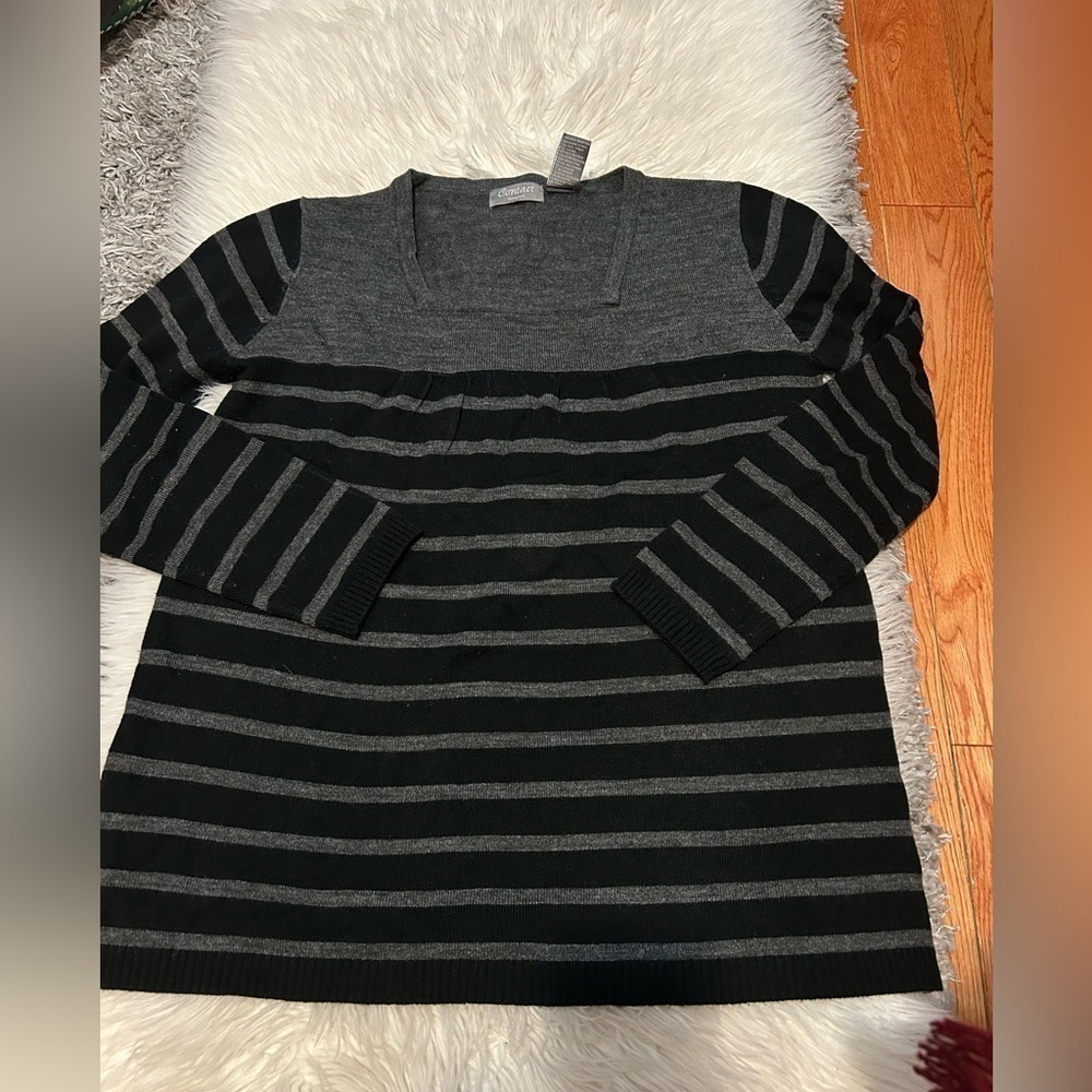 Black & gray striped sweater